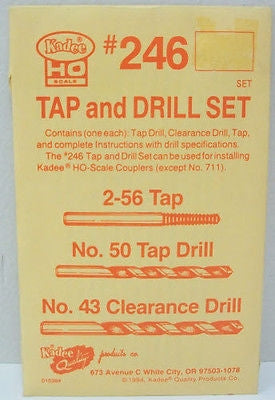 Kadee #246 2-56 Tap & Drill Set Includes Tap and #50 & #43 Drills