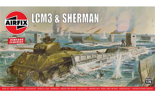 Airfix LCM3 & Sherman 1:76 Scale Plastic Model Kit