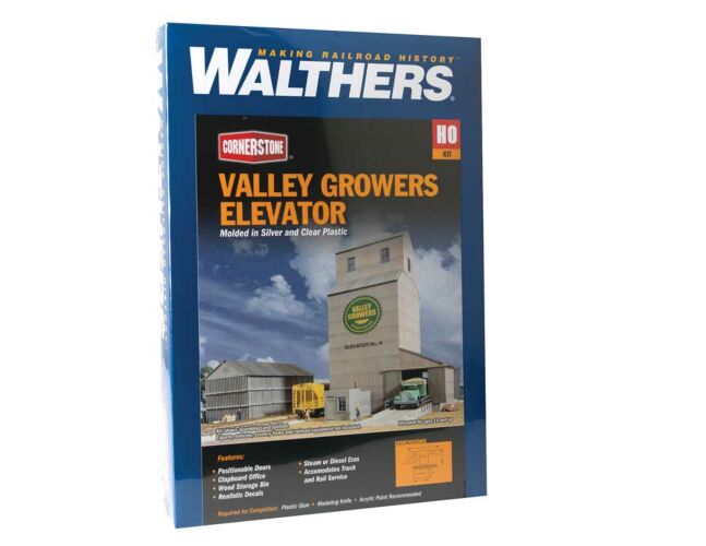 Walthers Cornerstone 933-3096 HO Valley Growers Association Steel Grain Elevator KIT NIB