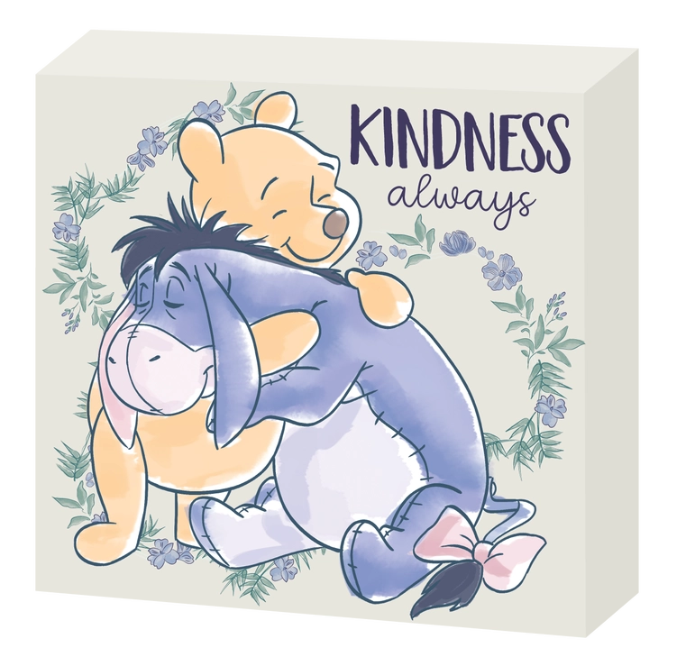 Winnie The Pooh & Eeyore 6x6" "Kindness Always" Wood Box Sign