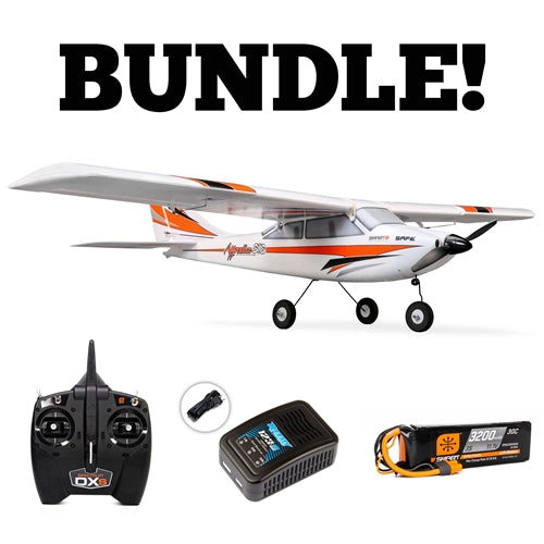 E-Flite EFL3750 Apprentice STS 1.5m Basic Smart Trainer w/ SAFE NIB >>> BUNDLE w/ RADIO, BATTERY, CHARGER! <<<