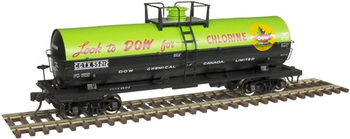 Atlas Master Line 20005482 HO 11,000-Gallon Tank Car No Platform Dow Canada CGTX #55212 Green Black Red Chlorine NIB RTR