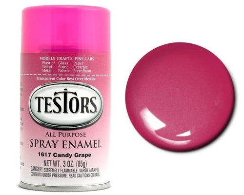 Testors 1617 Transparent Candy Grape Enamel Spray Paint 3oz (85g)