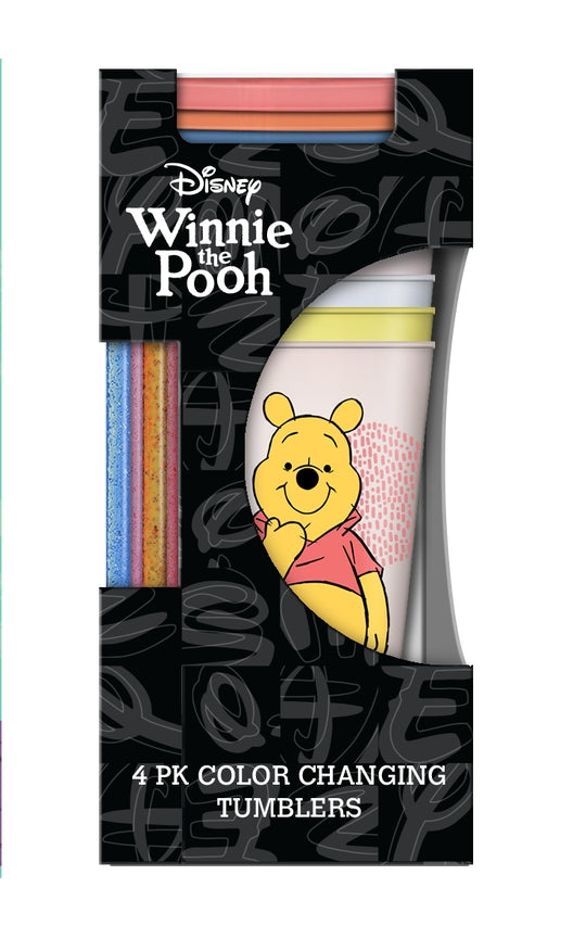 Disney Winnie Pooh Sketch 24oz Color Change Tumbler Set, 4-pack