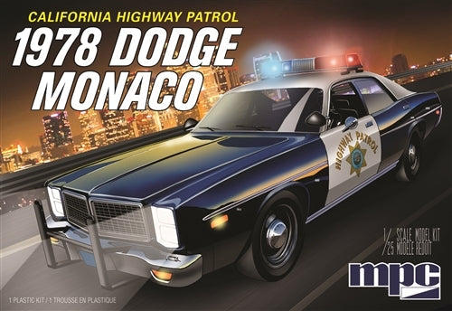 MPC MPC922 1978 Dodge Monaco CHP Police Car 1/25 Plastic Model Kit (Level 2) NIB