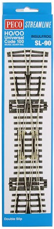 Peco Streamline SL-90 HO / OO Universal Code 100 Nickel Silver Rail Insulfrog Double Slip Turnout Switch