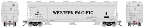 Athearn Genesis ATHG15474 HO ACF 4600 3-Bay Centerflow Covered Hopper Western Pacific WP #11973 Gray Black Lettering NIB RTR