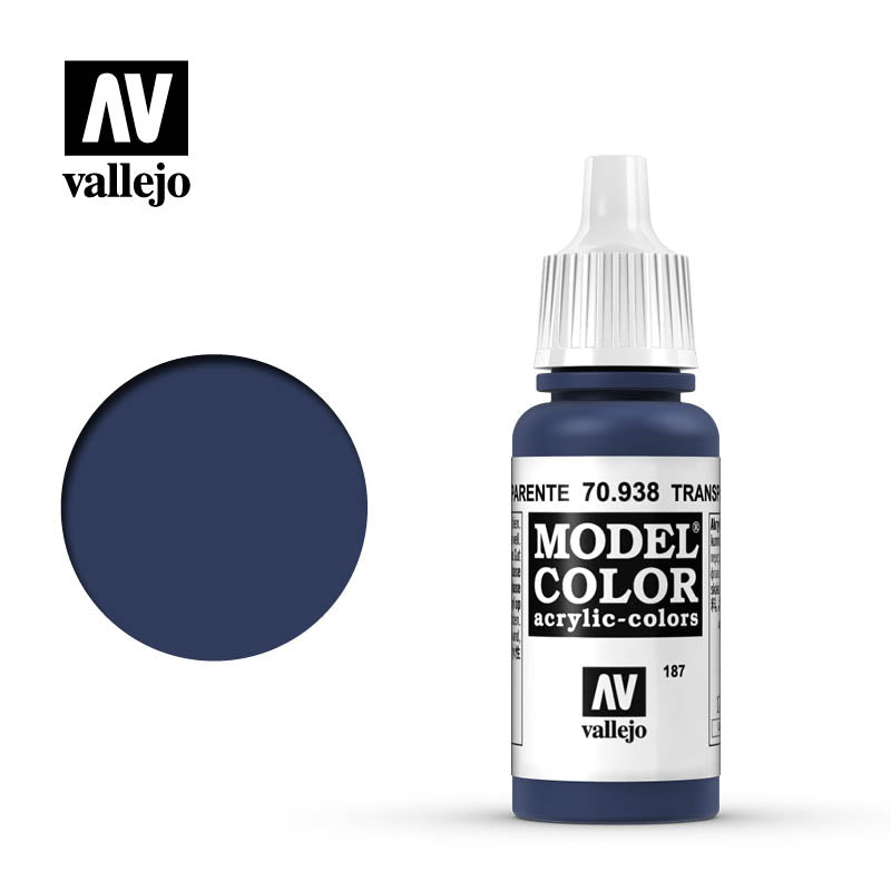 Vallejo Model Color Transparent Blue Acrylic Paint 17ml