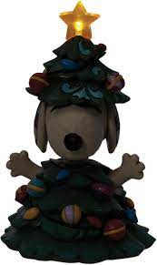 Peanuts Snoopy as Christmas Tree with Light Up Star Jim Shore
