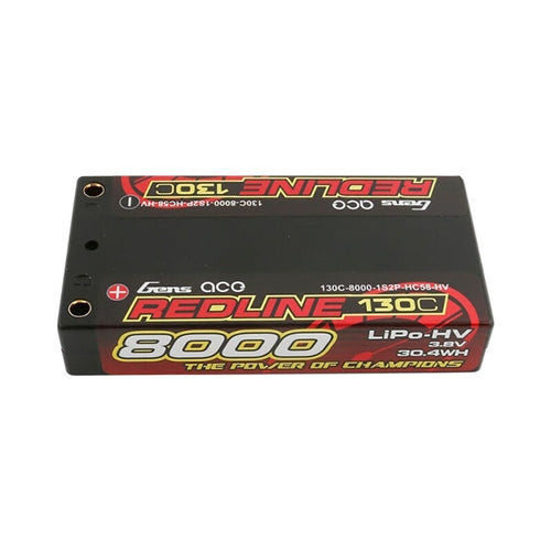 Gens Ace Redline 3.8V 8000mAh 1S 130C HV LiPo: 4.0mm Bullet NIB