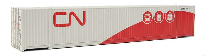 Walthers HO 53' Singamas Corrugated-Side Container - Canadian National (gray, red; Three Modes, Noodle Logo)