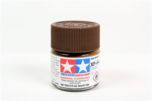 Tamiya Acrylic XF-64 Flat Red Brown Mini Bottle 10ml(1/3oz)