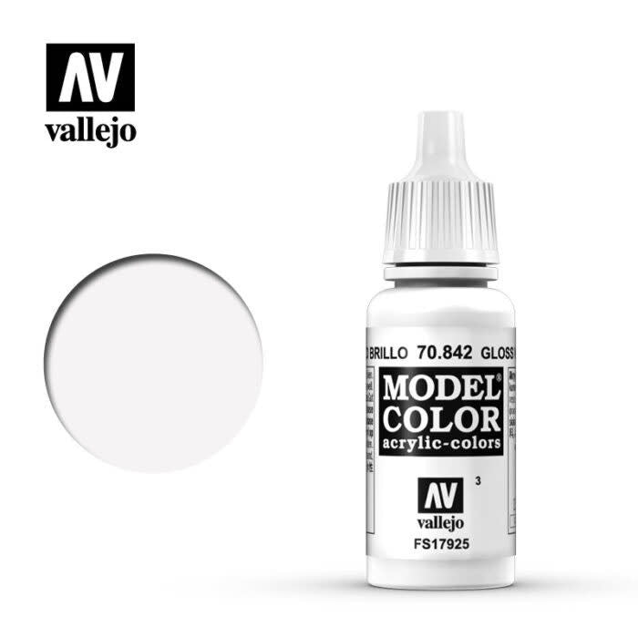 Vallejo 70842 Model Color Gloss White Acrylic Paint 17mL NIB