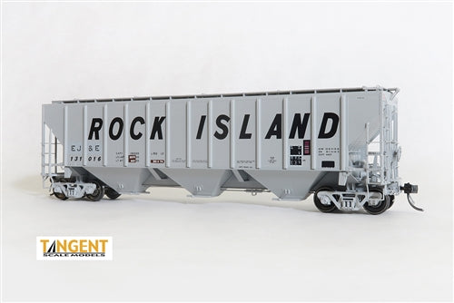 Tangent Scale Models 21015-01 HO Pullman-Standard PS-2 4427 "High Side" Covered Hopper EJ&E RI Restencil 1980+ Rock Island EJ&E #131016 Grey Black Lettering NIB RTR