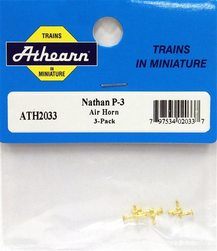 Athearn ATH02033 HO Nathan P-3 Brass Horn Pkg of 3 NIB