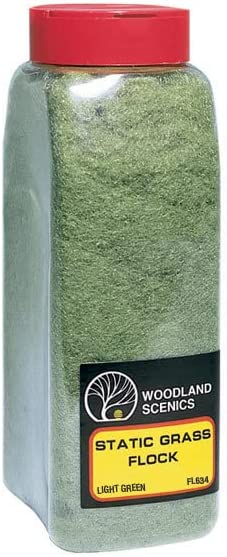 Woodland Scenics Static Grass Flock Light Green Shaker 57.7 in3 (945 cm3)