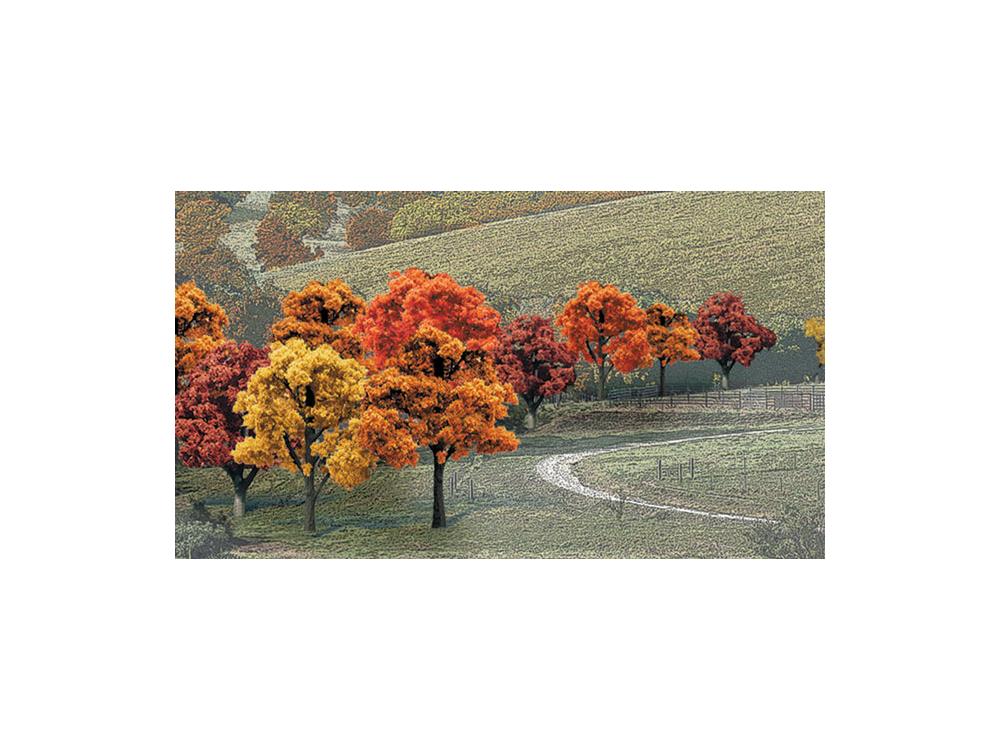 Woodland Scenics HO Ready Made Trees Fall Colors Deciduous Tree Pack 2 to 3" (5.1 to 7.6cm) Pkg of 23