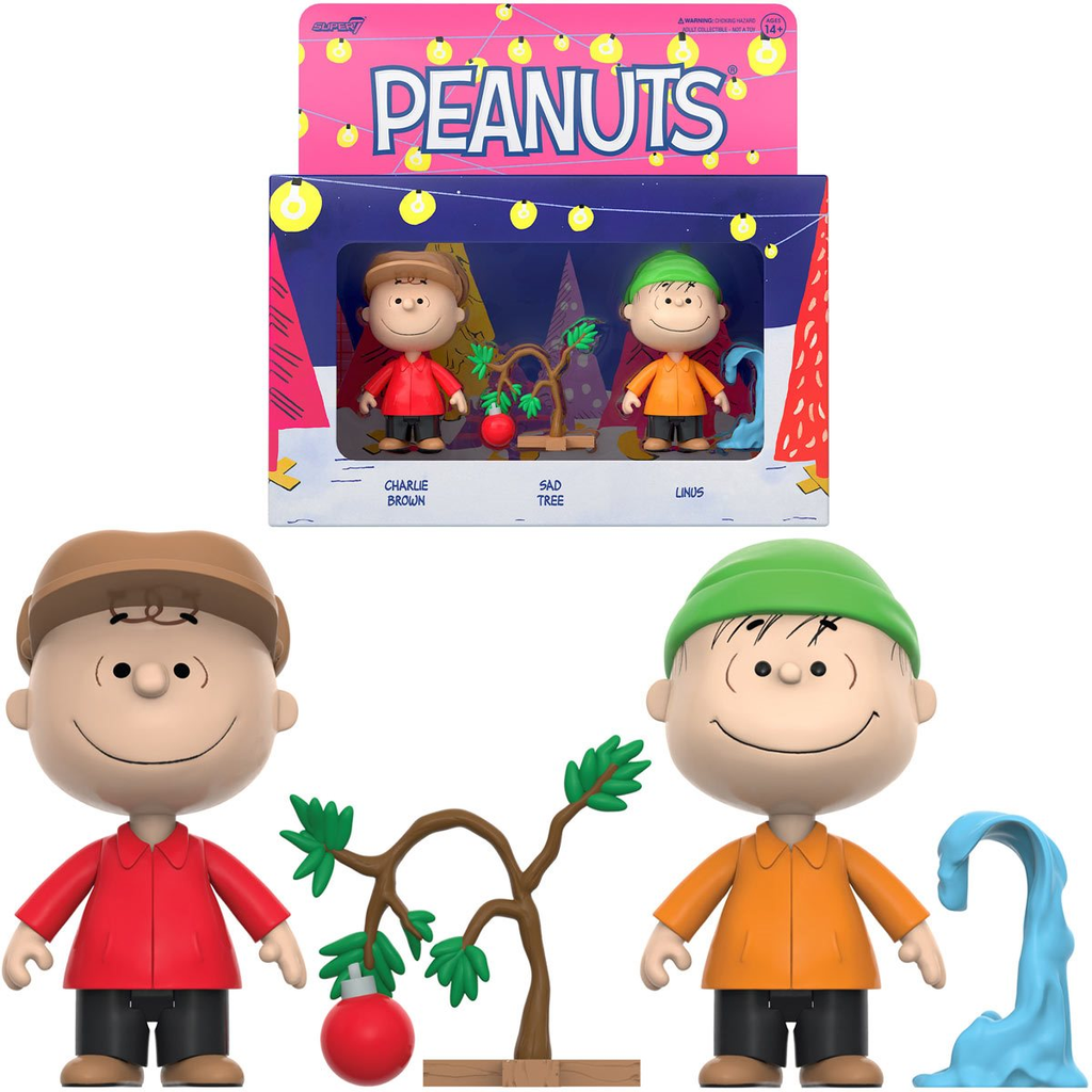 Peanuts Charlie Brown, Linus & Christmas Tree Super7 Figures