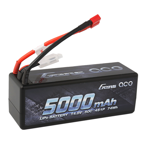 Gens Ace GEA50004S50D 5000mAh 14.8V 50C 4S1P HardCase Lipo Battery 14# With Deans Plug NIB