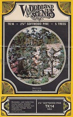 Woodland Scenics HO Small Tree Kits Pine Softwood Pines 3-1/4" 8.1cm Tall Pkg of 5