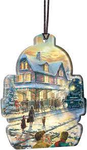 Thomas Kinkade Lionel-All Aboard for Christmas Acrylic Ornament