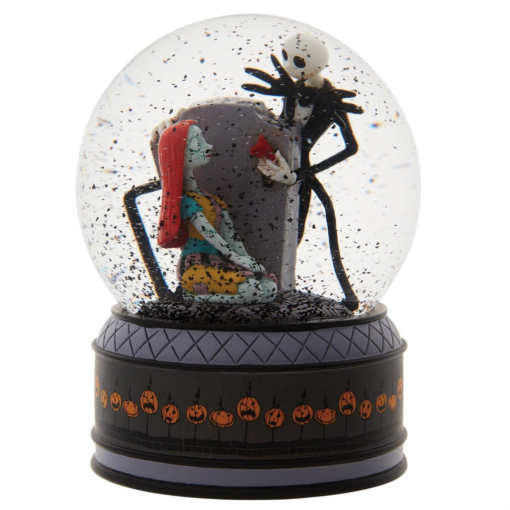 Nightmare Before Christmas Jack & Sally with Tomb Snow Globe