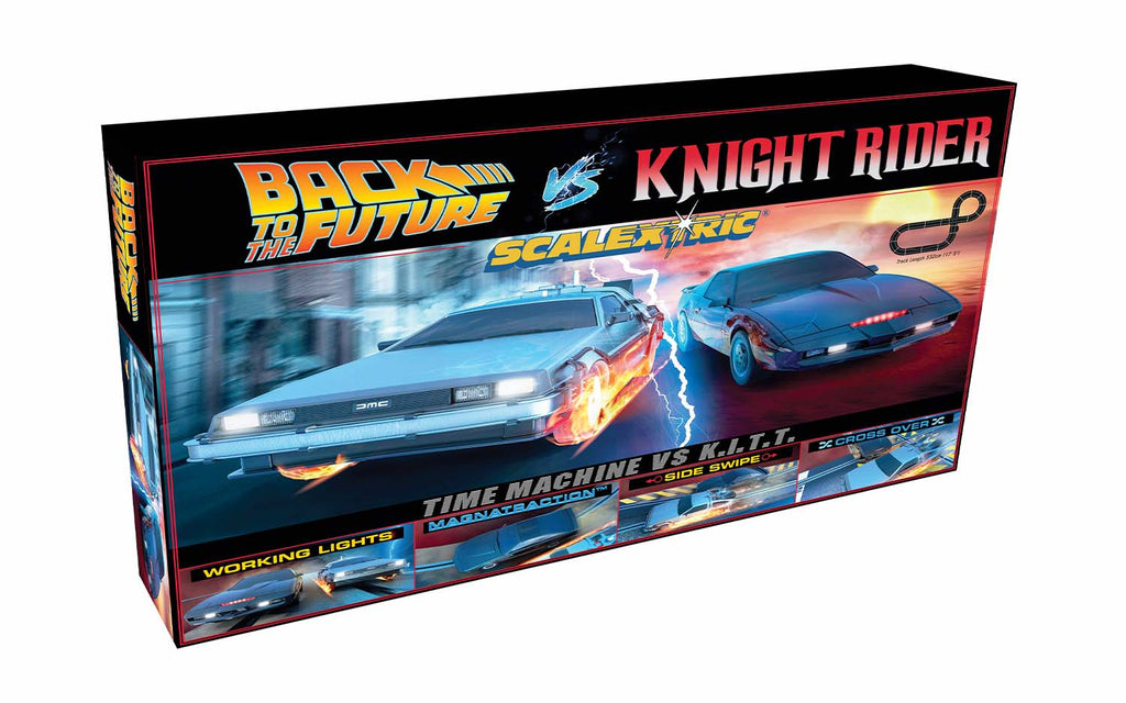 Scalextric Back to The Future vs Knight Rider Slot Car Set