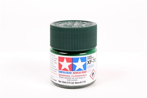 Tamiya Acrylic XF-70 Dark Green 2 Mini Bottle 10mL (1/3oz)