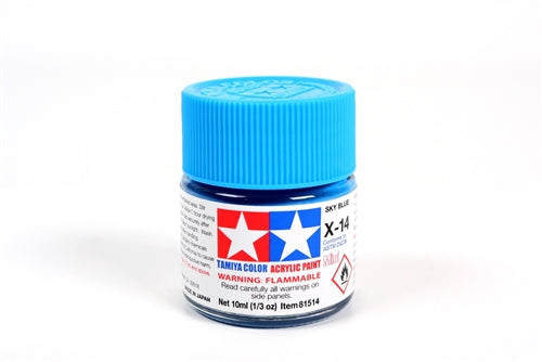 Tamiya Acrylic X-14 Sky Blue Mini Bottle 10mL (1/3oz)