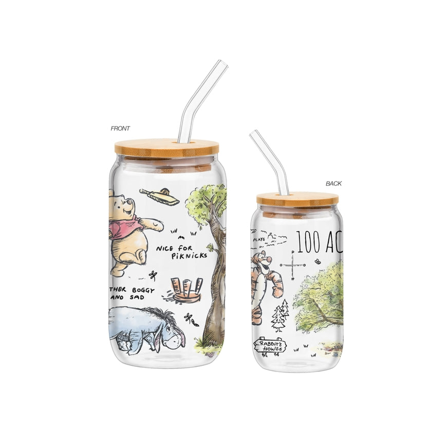 Disney Winnie the Pooh 100 Acre Wood 16oz Glass Tumbler