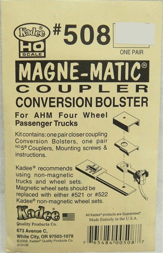 Kadee #508 HO Magne-Matic Coupler Conversion Bolster For AHM Rivarossi Four Wheel Passenger Trucks