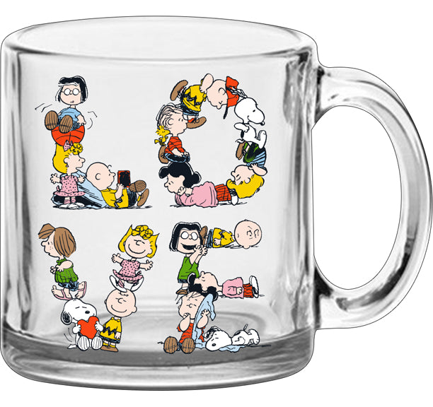 Peanuts Love 17.5oz Glass Coffee Mug