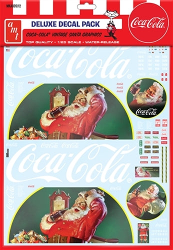 AMT Vintage Coca-Cola Santa Clause Big Rig Graphic Deluxe Decal Pack 1/25 Water-Release