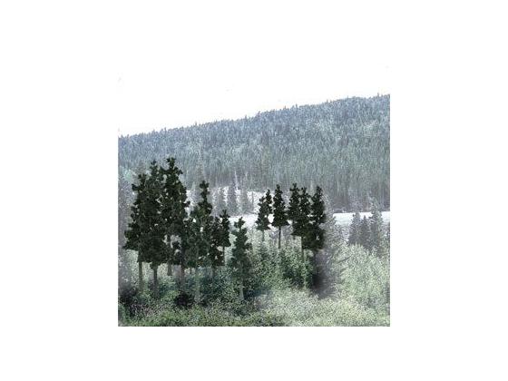 Woodland Scenics HO Ready Made Trees Coniferous Tree Pack 2-1/2 to 4" (6.4 to 10.2cm) Pkg of 33