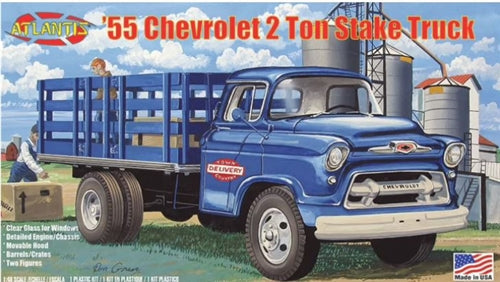 Atlantis H1401 '55 Chevrolet 2 Ton Stake Truck 1/48 Plastic Model Kit NIB