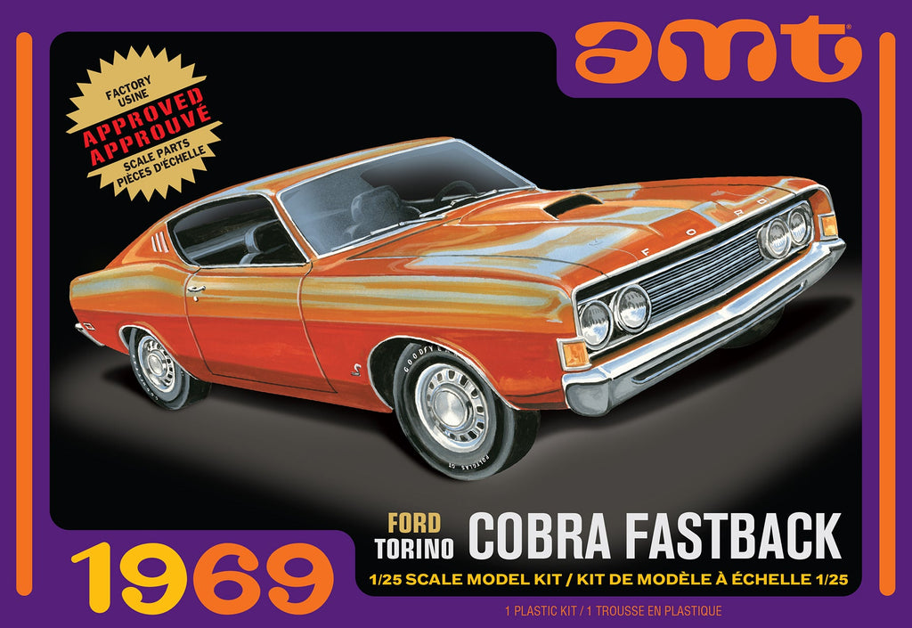 AMT 1969 Ford Torino Cobra Fastback 1:25 Plastic Model Kit