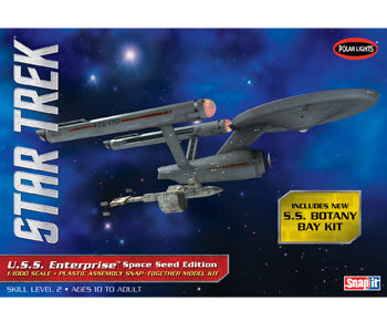 Polar Lights Star Trek U.S.S Enterprise "Space Seed" Snap Together Molded in Gray and Rust 1/1000 Model Kit