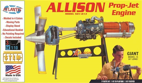 Atlantis H1551 Allison Prop Jet 501-D13 Engine 1/10 Plastic Model Kit NIB