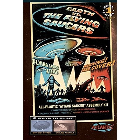 Atlantis Earth vs The Flying Saucers UFO 5 Inch Plastic Model Kit