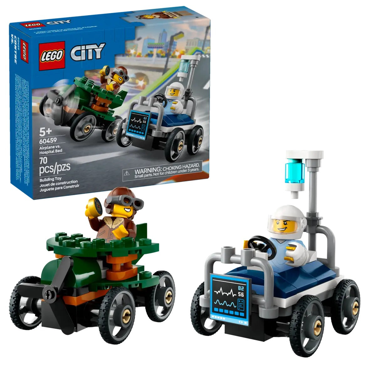 LEGO City - Airplane vs Hospital Bed Race Car Pack