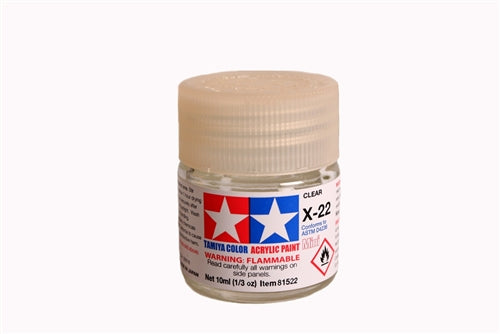 Tamiya Acrylic X-22 Clear Mini Bottle 10mL (1/3oz)