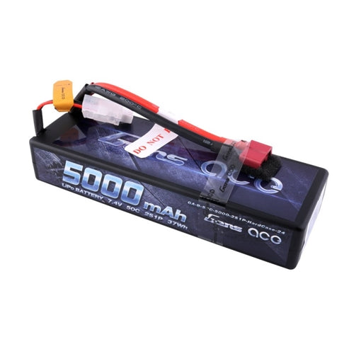 Gens Ace GEA50002S50D4 5000mAh 7.4V 50C 2S1P HardCase Lipo Battery Pack 24# With Deans Plug NIB