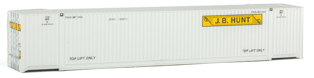 Walthers SceneMaster HO 53' Singamas Corrugated-Side Container J.B. Hunt White Yellow Black Assembled