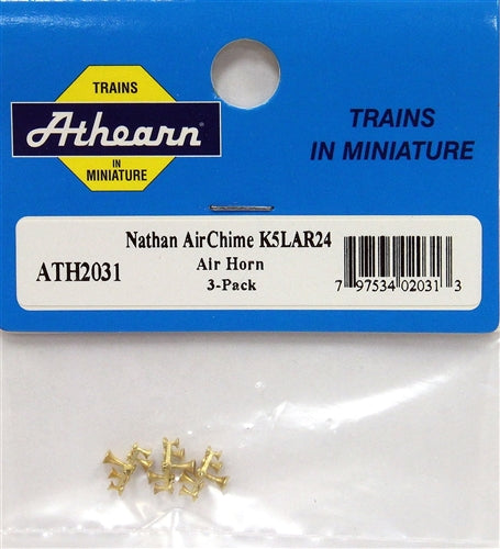 Athearn ATH02031 HO Nathan AirChime K5LAR24 Brass Horn Pkg of 3 NIB