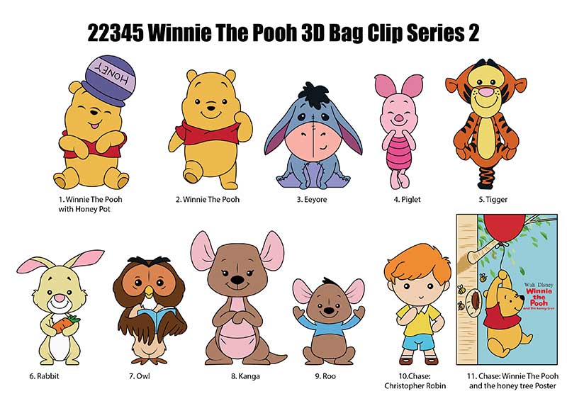 Disney Winne the Pooh Series 65 Mystery 3D Foam Bag Clip