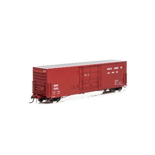 Athearn Genesis ATHG69382 HO 50' PC&F Boxcar w/ 14' Plug Door North Shore Railroad NSHR #5556 Red White NIB RTR