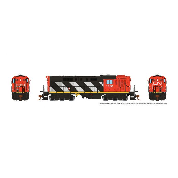 Rapido Canadian National - Stripes #1754 - HO RSC-14 (DC/Silent)