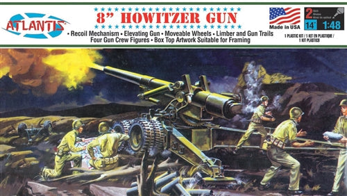 Atlantis A307 8" Howitzer Gun 1/48 Plastic Model Kit NIB