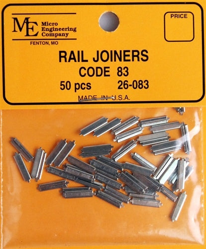 Micro Engineering HO Nickel-Silver Rail Joiners Code 83 Pkg of 50