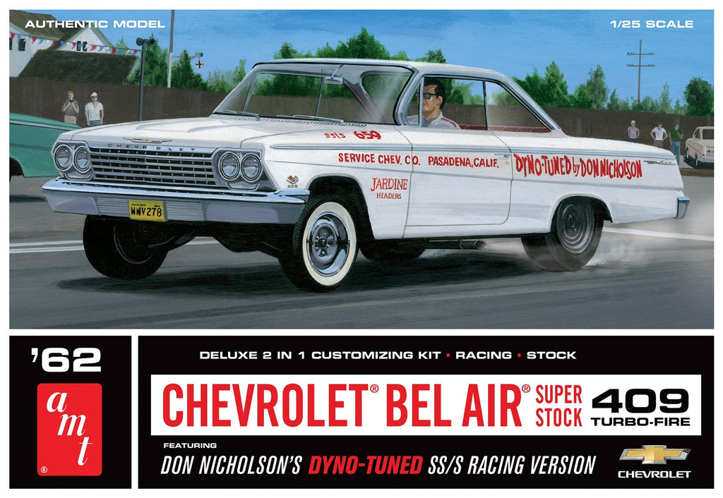 AMT 1962 Chevy Bel Air Super Stock Don Nicholson 1/25 Model Kit